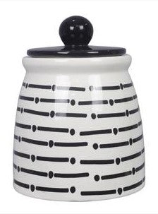 CERAMIC BLACK & WHITE CANISTER