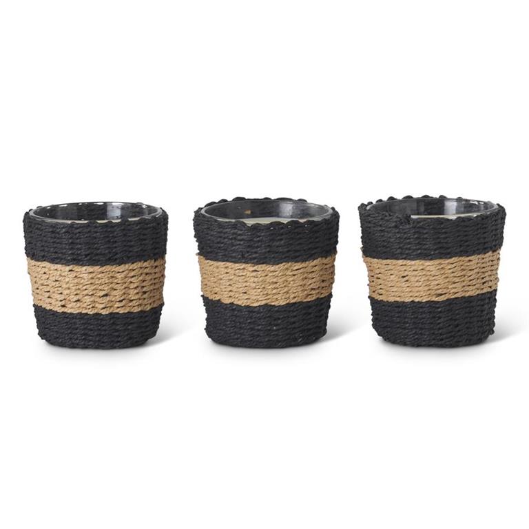 SOY CANDLES W/BLACK WICKER SLEEVE - Beach Dream