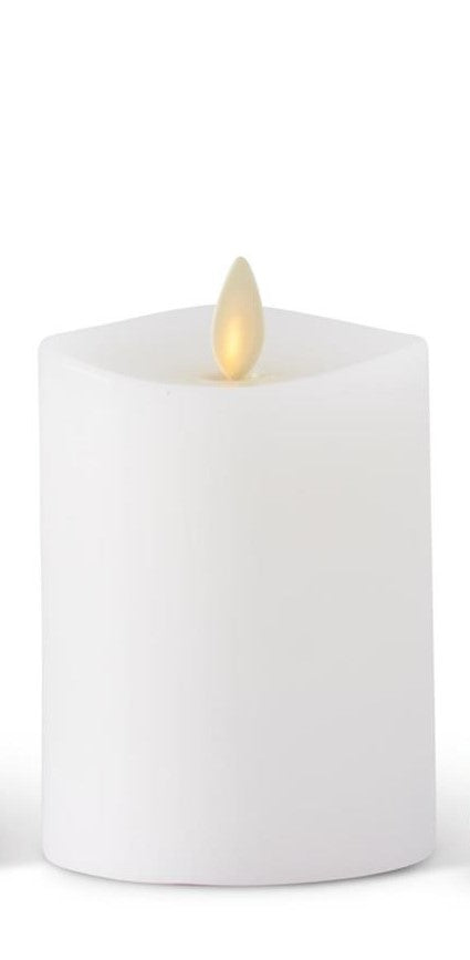 White Wax Luminara Indoor Pillar Candles w/Remote