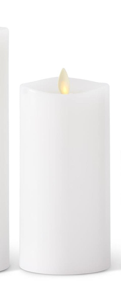 White Wax Luminara Indoor Pillar Candles w/Remote