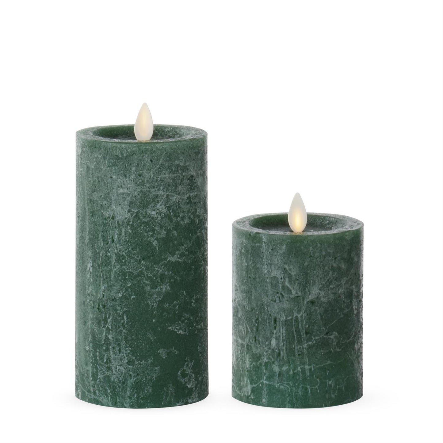 Dark Green Wax Luminara Indoor Pillar Candle
