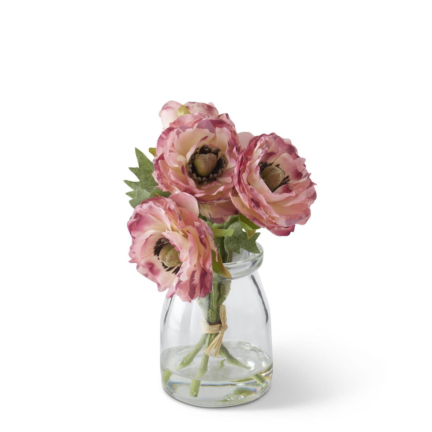 Pink Ranunculus Bouquet in Glass Vase