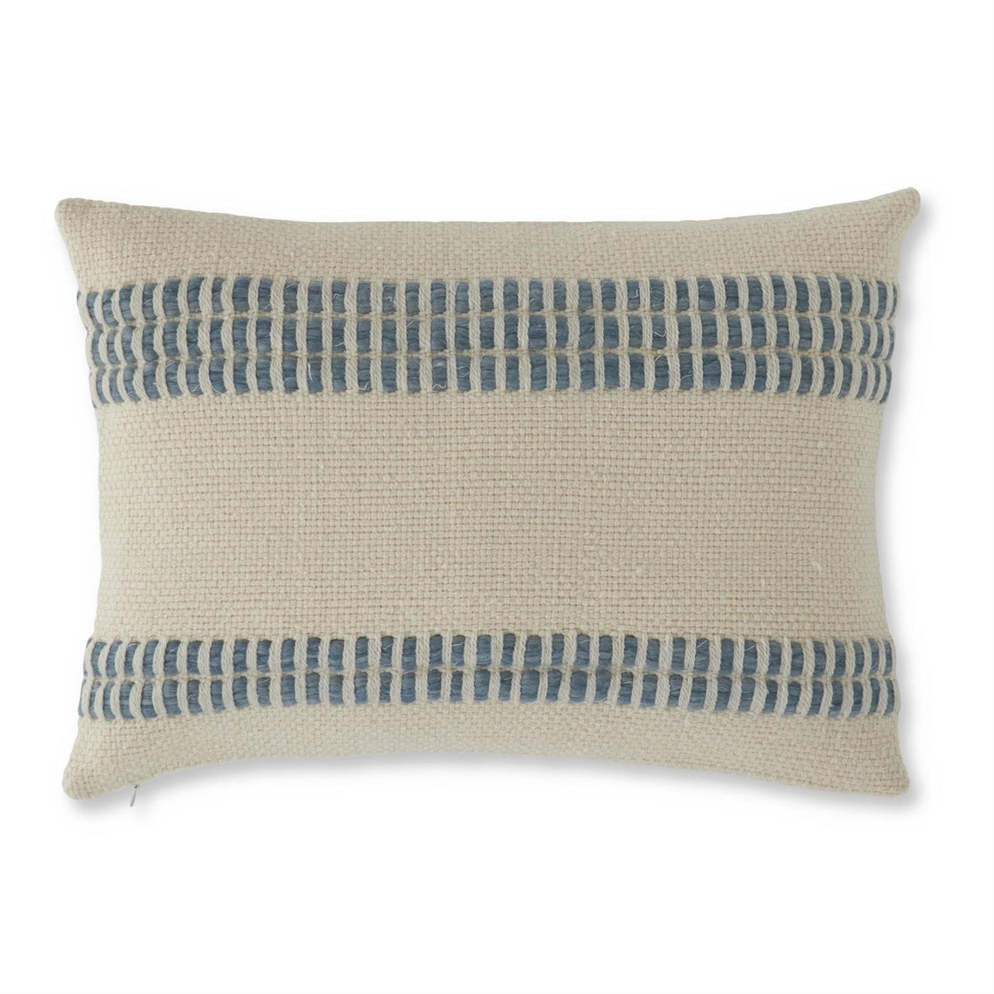 LUMBAR BLUE WOOL BLEND WOVEN PILLOW