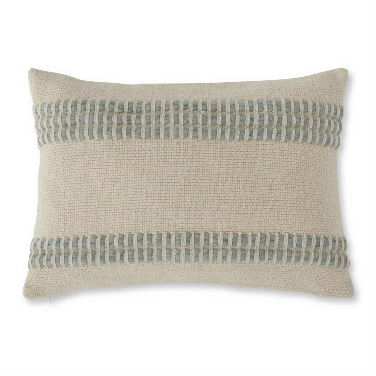 LUMBAR GREEN WOOL BLEND WOVEN PILLOW