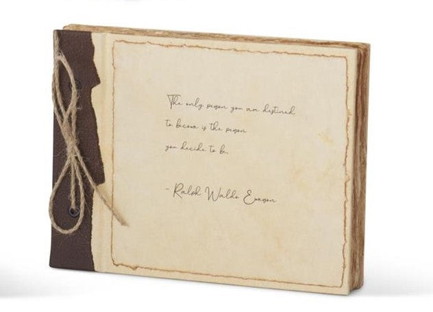 VINTAGE INSPIRATIONAL HANDCRAFTED DECKLE EDGE LEATH