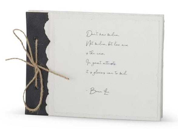 WHITE INSPIRATIONAL HANDCRAFTED DECKLE EDGE LEATHER