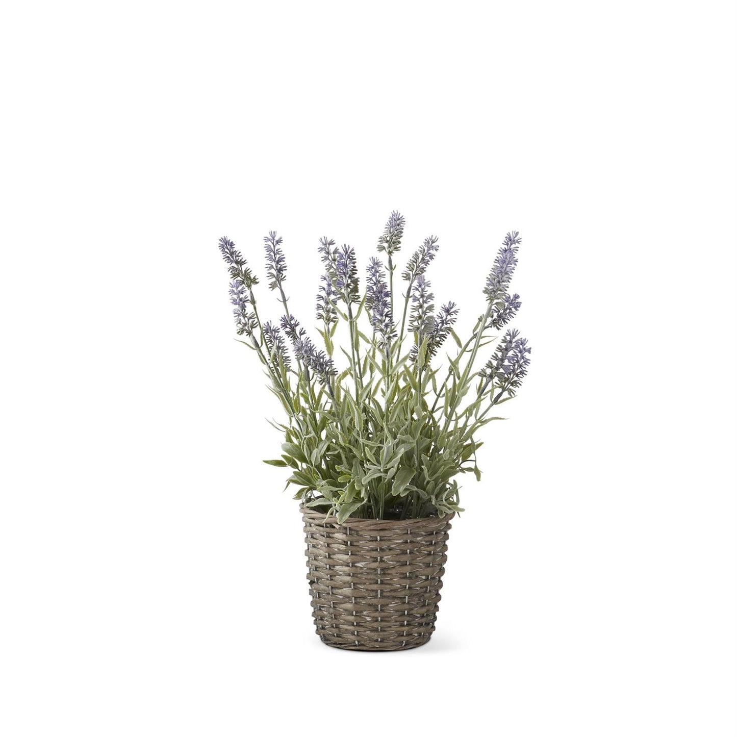 Purple Lavender in Woven Rattan Basket