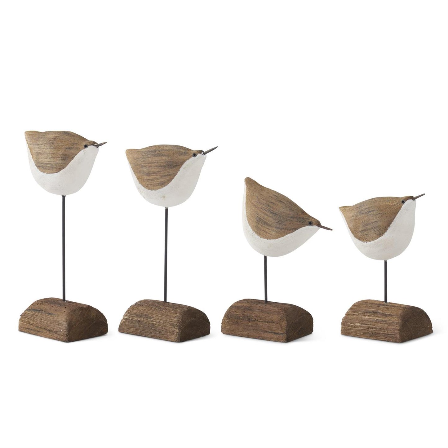 White & Natural Wood Seagull Spindles on Driftwood Base