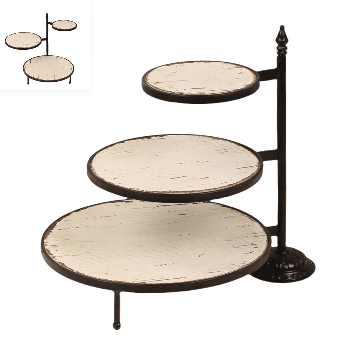 3 Layer Matte Black_Whitewashed Riser Stand
