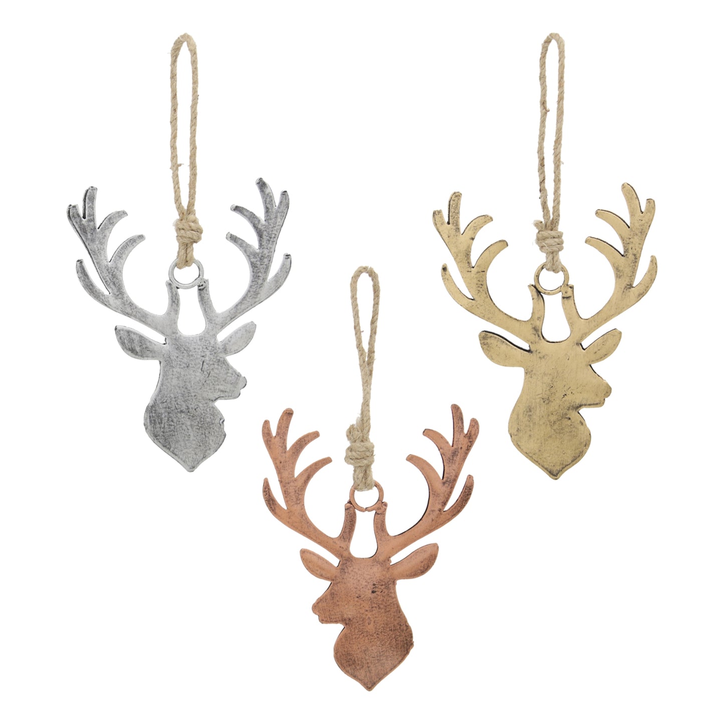 Iron Reindeer Head Ornament (gold)