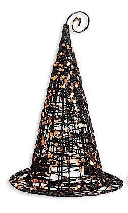 Black Glitter Wire Witches Hat