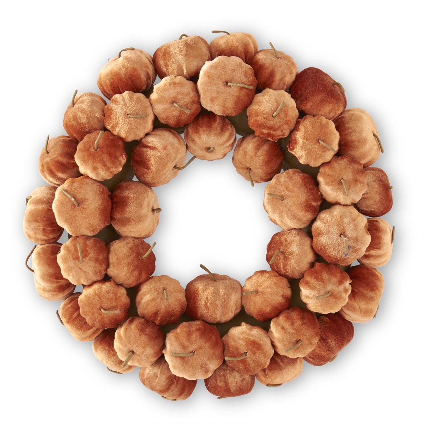 BROWN VELVET PUMPKIN WREATH