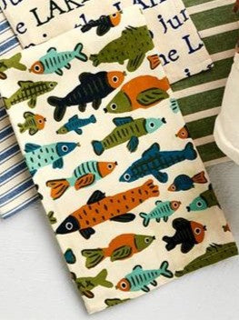 Patterned Lake Towels - fish