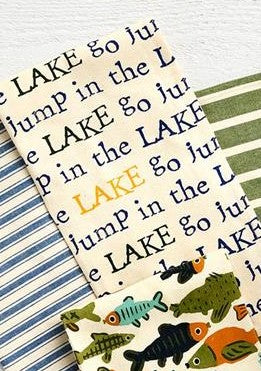 Patterned Lake Towels - Lake