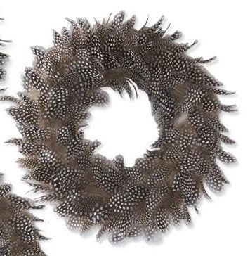 Black & White Speckled Wispy Feather Wreath