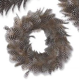 Black & White Speckled Wispy Feather Wreath