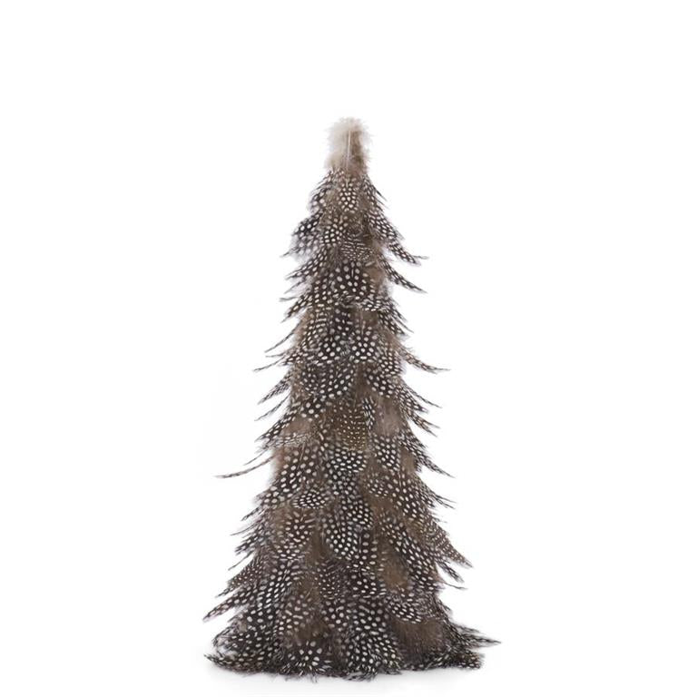 Black & White Speckled Wispy Feather Cone Tree