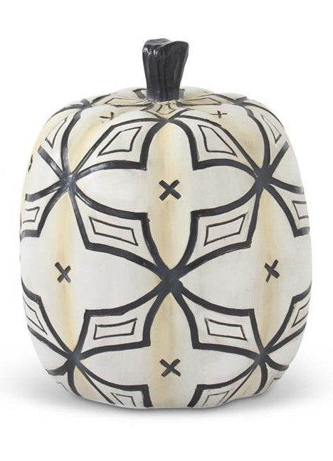 White & Black Star Patterned Pumpkin