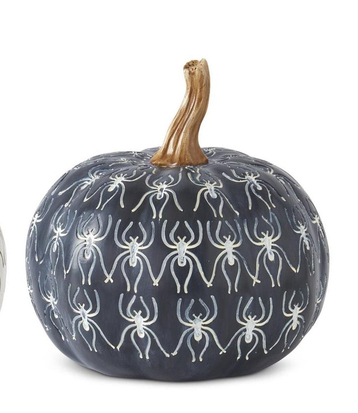 Black & White Spider Resin Pumpkin