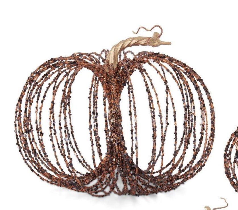 Orange w/Black Glitter Wire Pumpkins