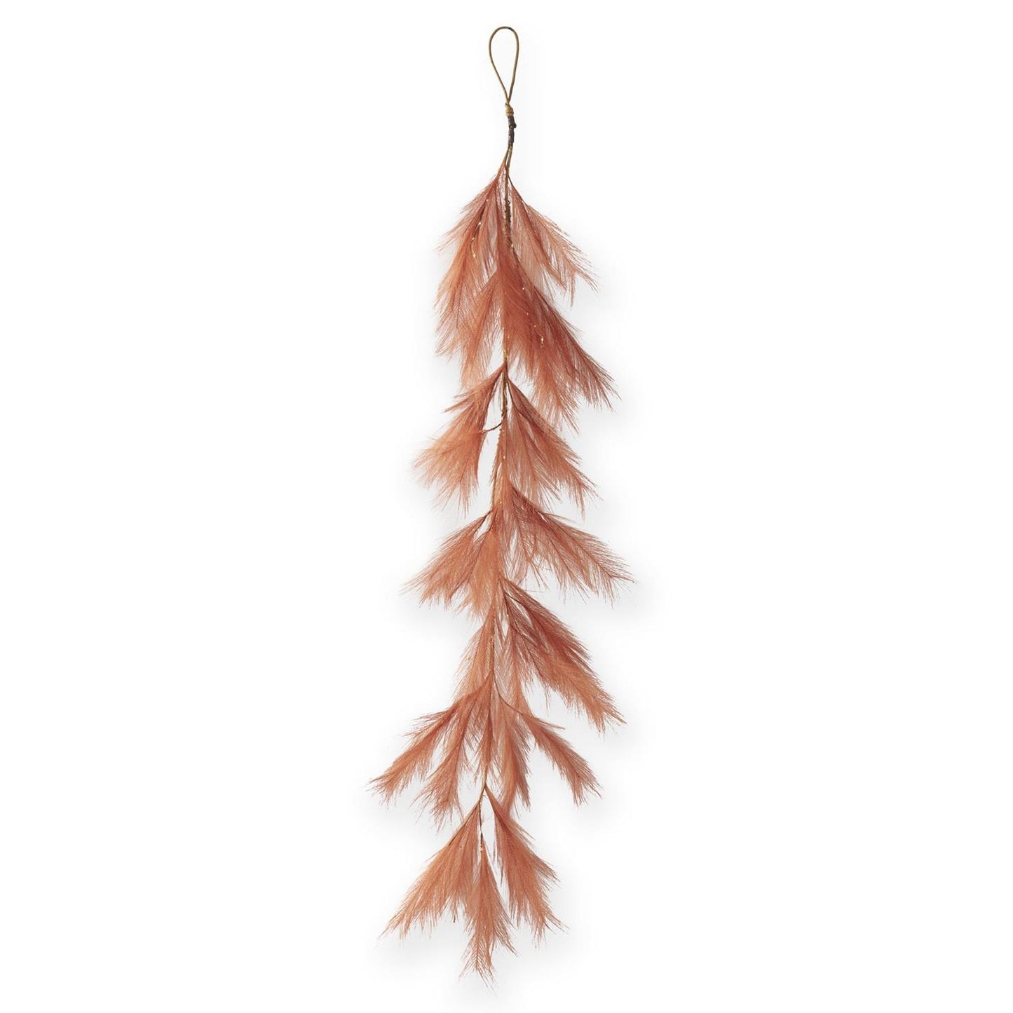 LED Orange Pampas Grass Garland w/Timer