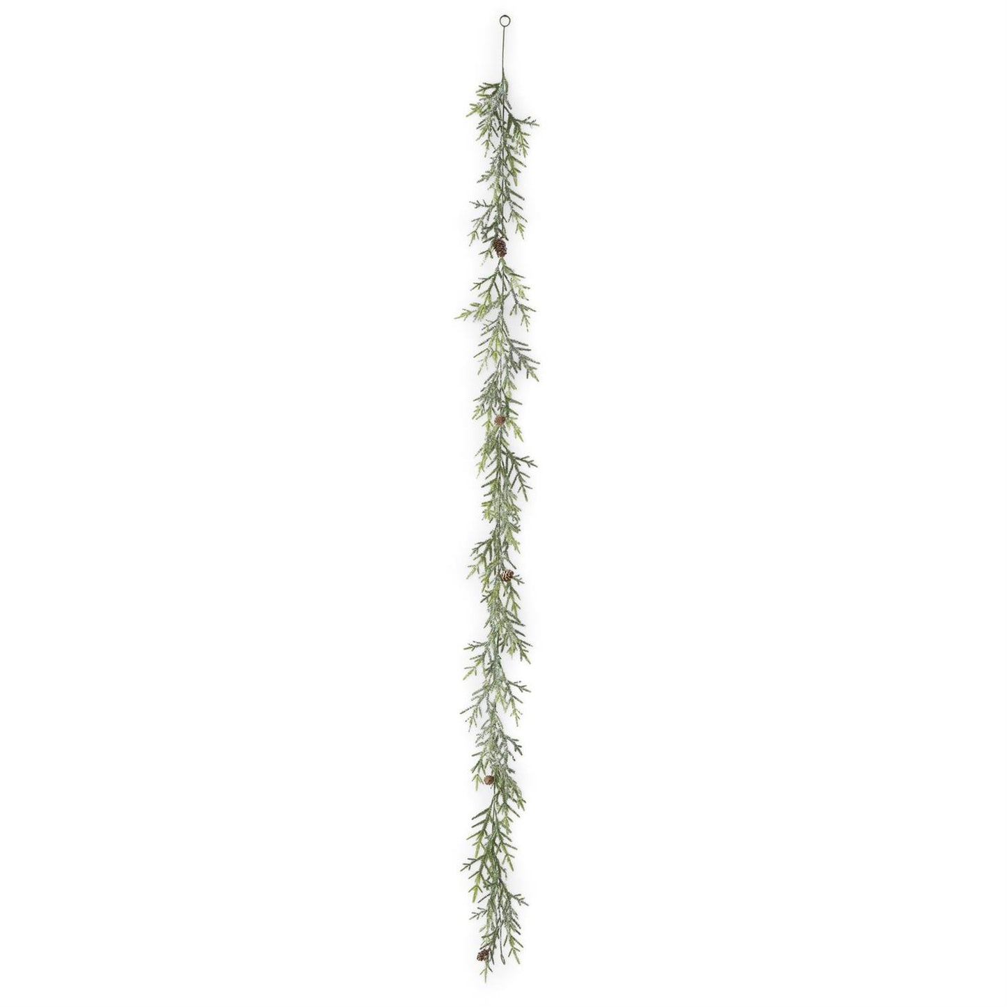 Snowy Juniper Garland w/Mini Pinecones