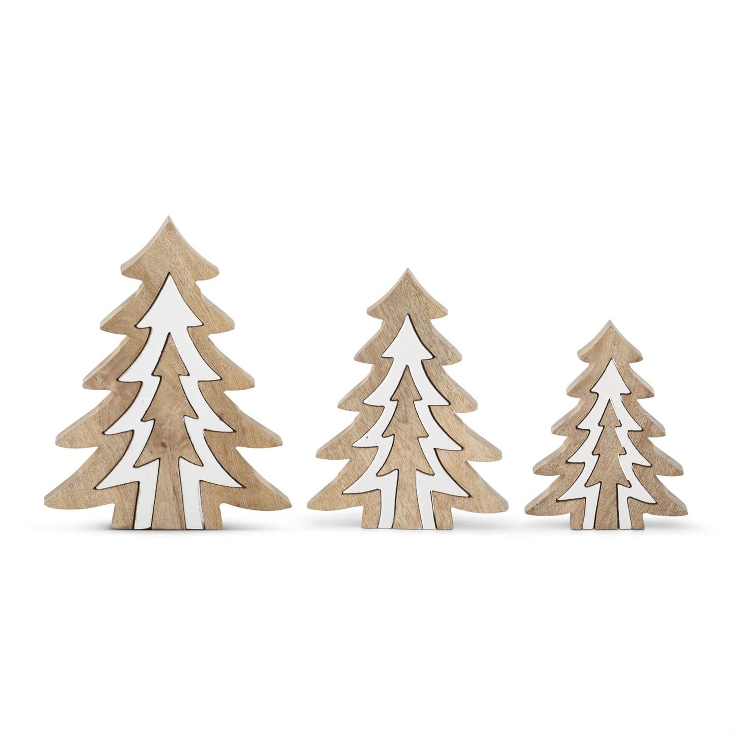 Wood Tree w/White Enameled Center Cutout Tree