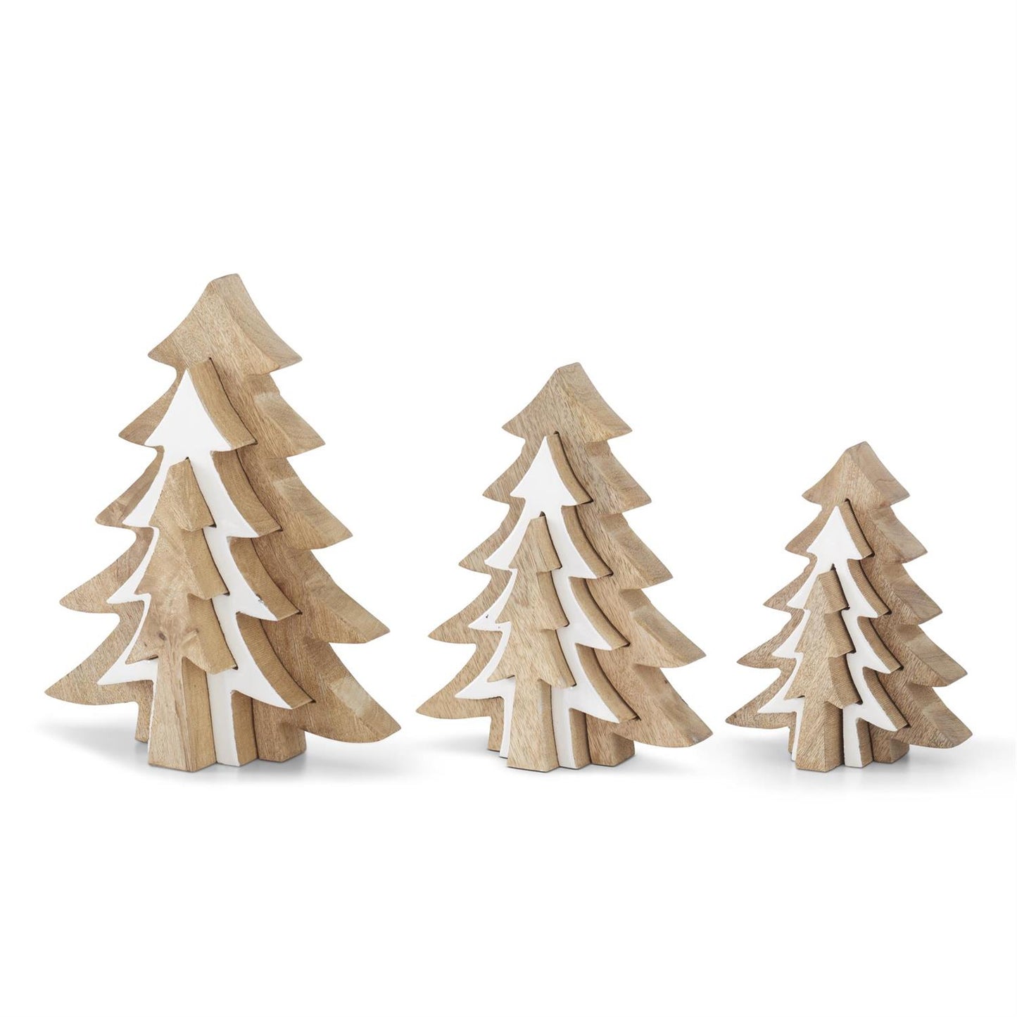 Wood Tree w/White Enameled Center Cutout Tree