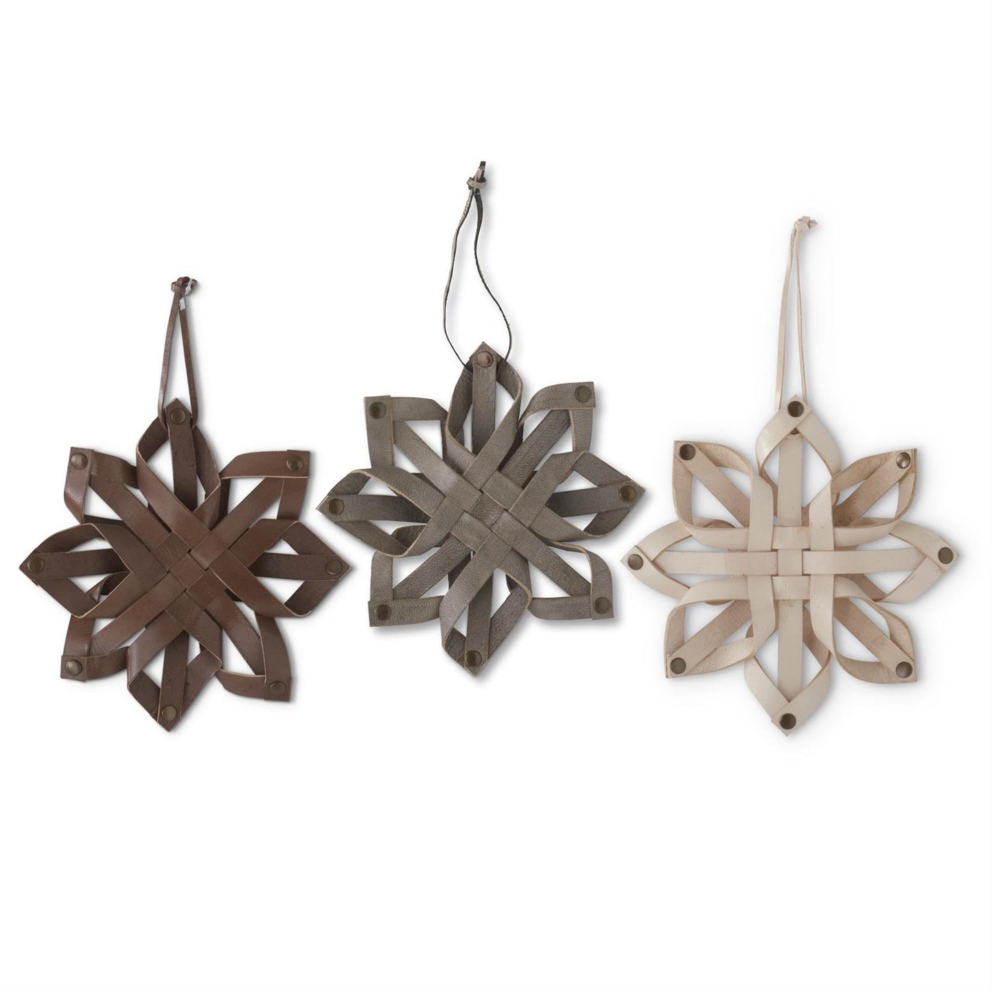 Leather Snowflake Ornament - Tan