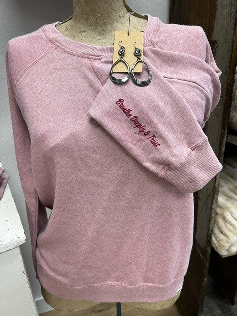 "Breathe Deeply & Trust" crew sweatshirt