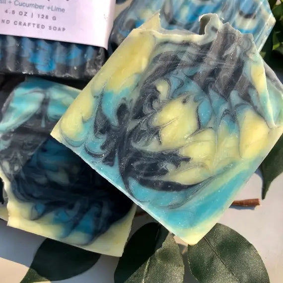 Blue Moon Basil + Cucumber + Lime Handcrafted Artisan Soap