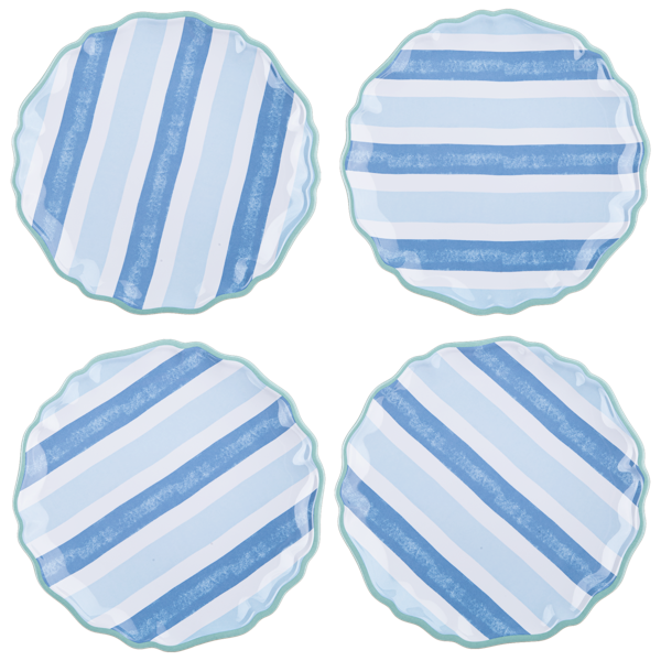Blue Stripe Salad Plate