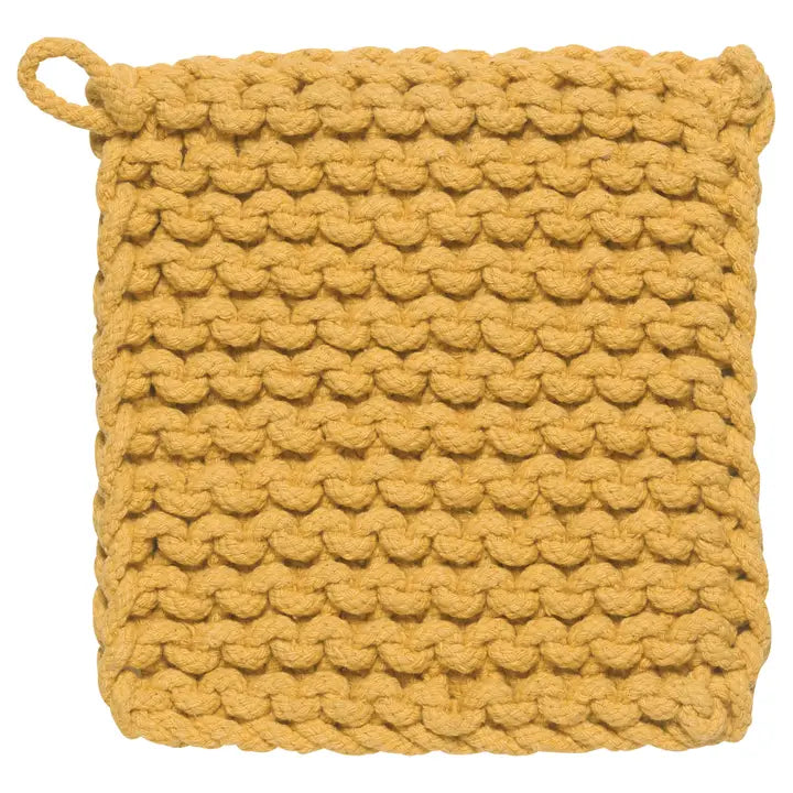 Knit Potholder -Ochre
