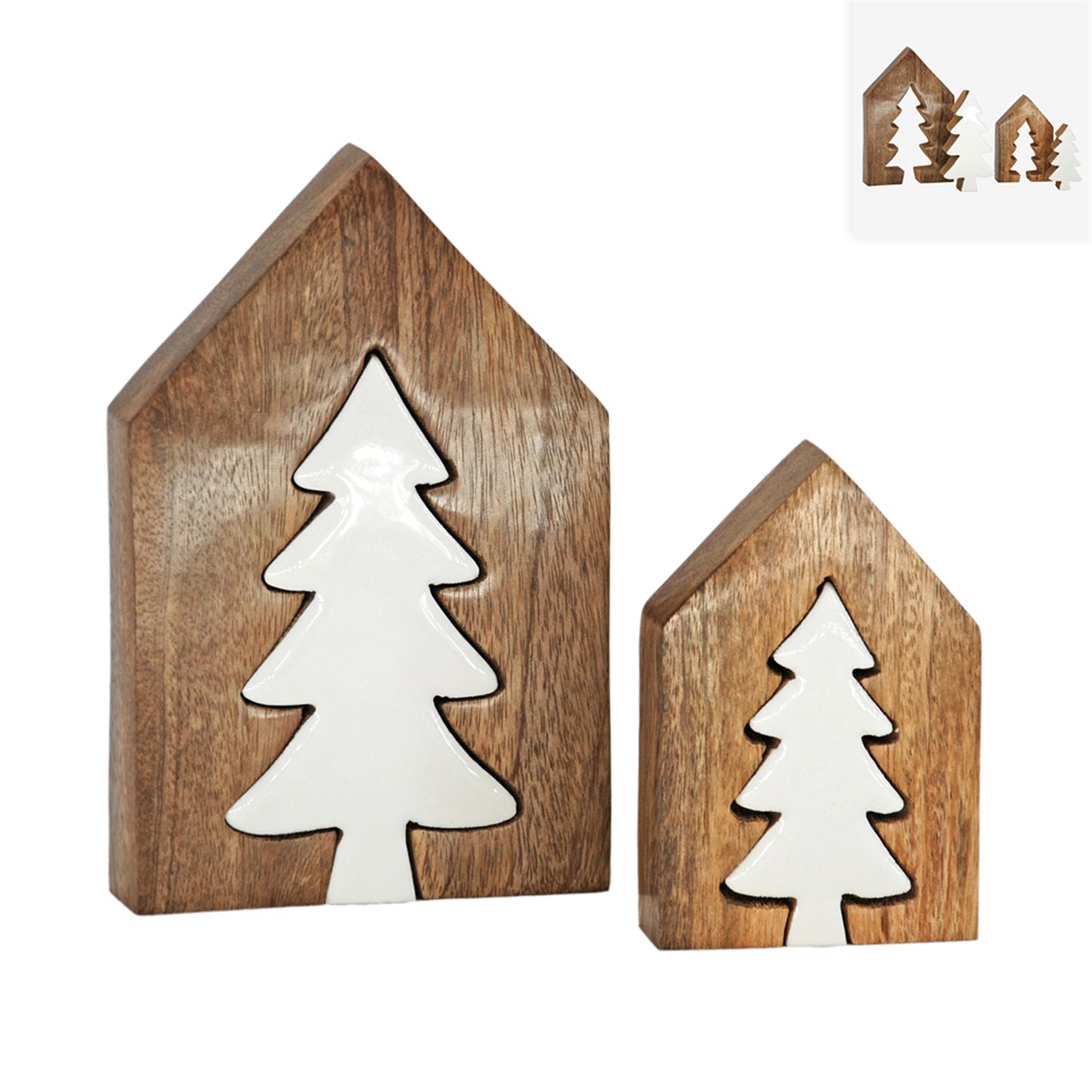 Wood Puzzle House and Tree Block