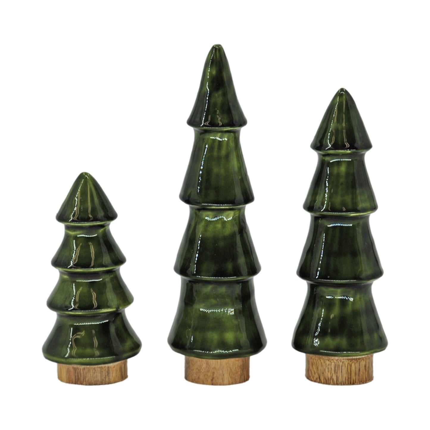 Wood and Green Enamel Christmas Tree