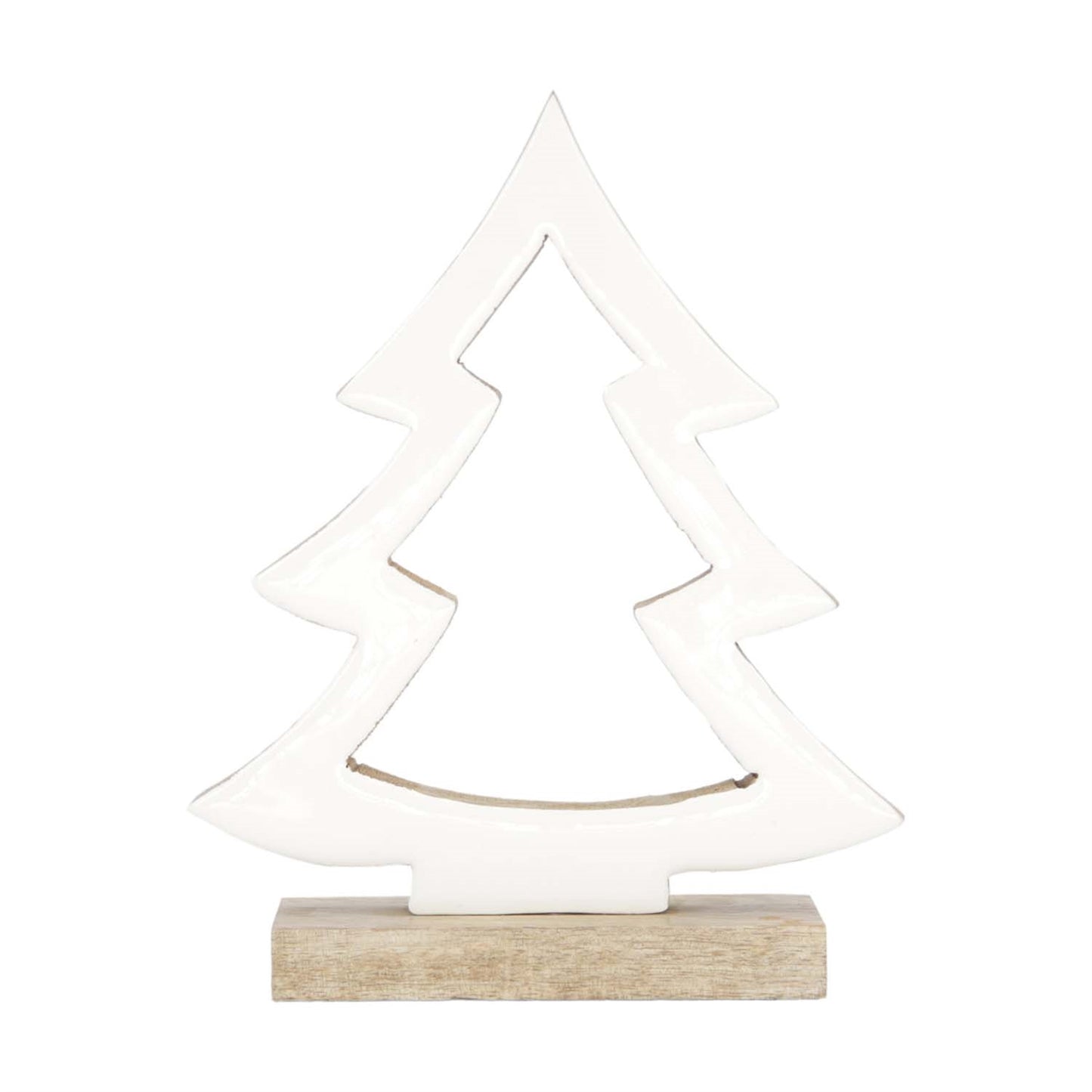 White Enamel Cutout Pine Tree