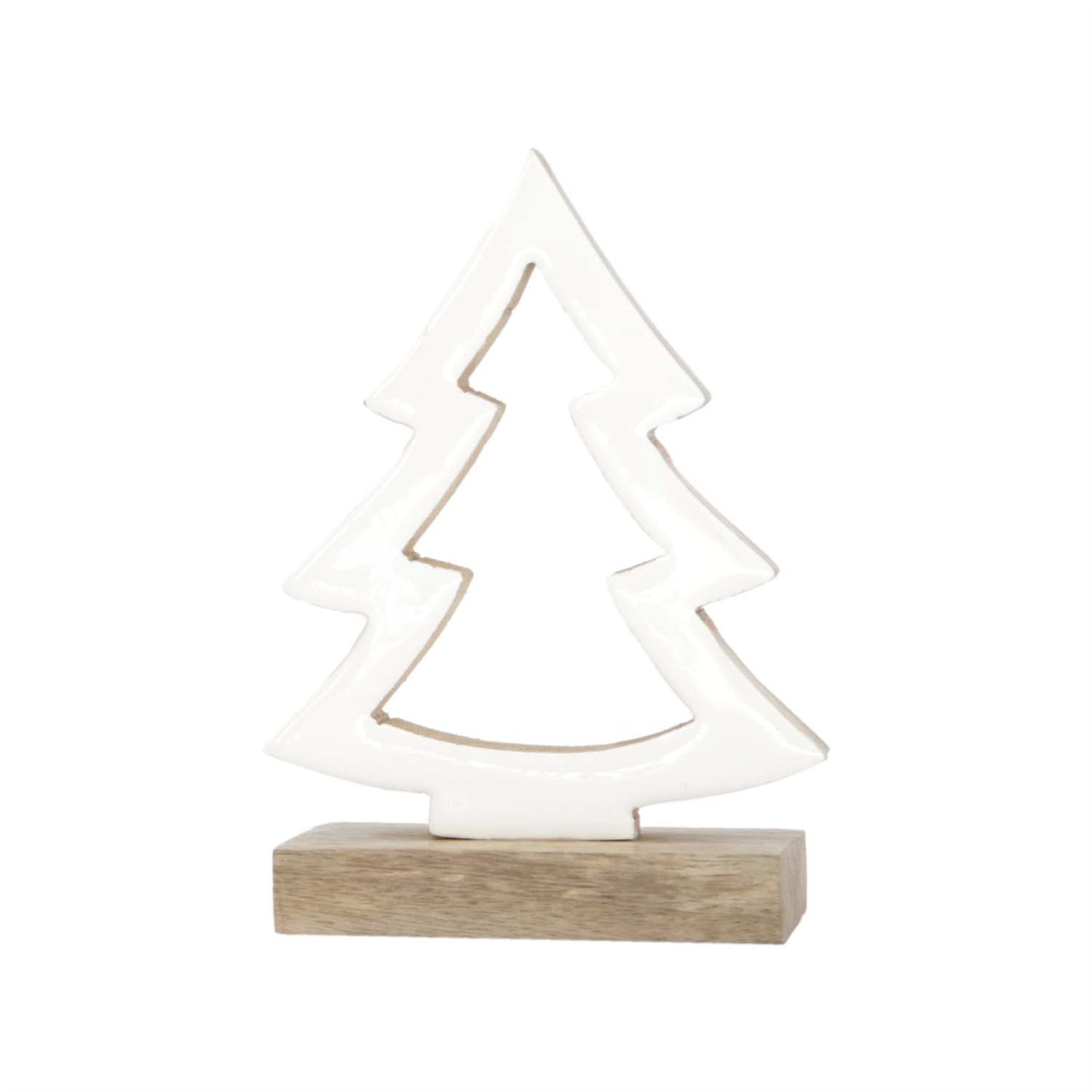 White Enamel Cutout Pine Tree