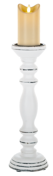 White Finial Pillar Holder