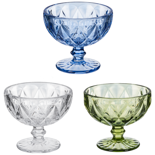 Etched Glass Decorative Pedestal Bowl