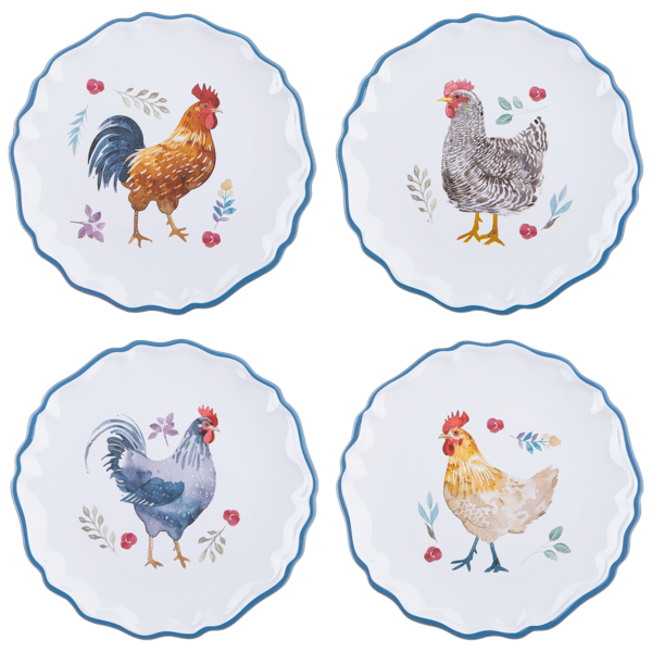 Watercolor Chicken Plate