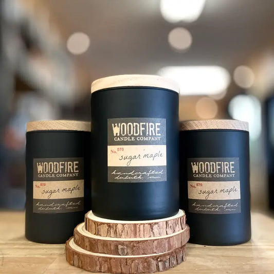Woodfire Black Wood Wick Soy Candle - Lavender Lemon