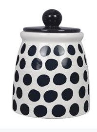 CERAMIC BLACK & WHITE CANISTER