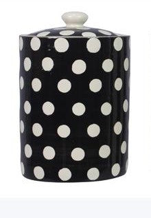 STONEWARE BLACK & WHITE CANISTER
