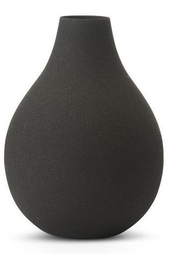 Black Matte Small Metal Vase