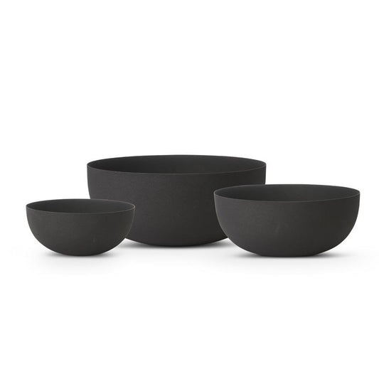 BLACK MATTE METAL BOWLS