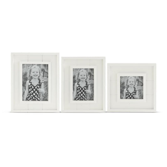 WHITE WOOD SQUARE PHOTO FRAMES