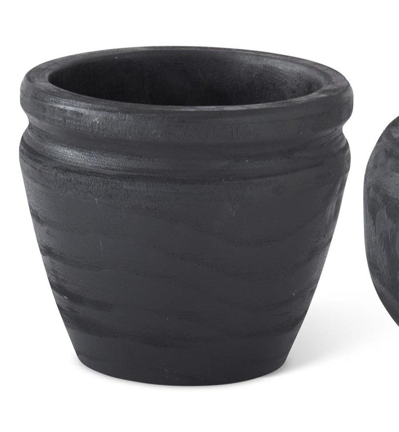 Black Paulownia Wood Pot