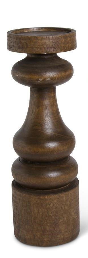 Brown Mango Wood Chunky Candleholder