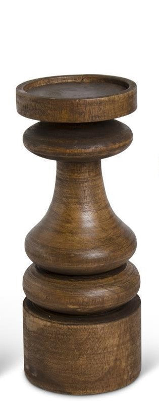 Brown Mango Wood Chunky Candleholder