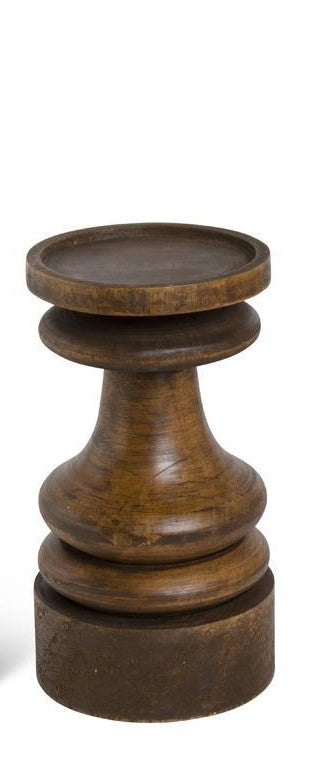 Brown Mango Wood Chunky Candleholder
